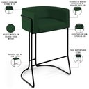 Ver imagem 5 de Banqueta Decorativa Betina D02 Veludo Verde Musgo C-303