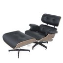Ver imagem 1 de Poltrona Conjunto Charles Eames Imbuia Couro Natural Preto