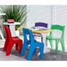 Mesa Infantil com 4 Cadeiras Coloridas em MDF - Laca Branco/Amarelo - 1