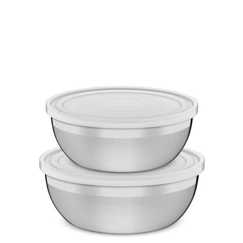 Jogo de potes aço inox com tampa plástica 2 pç. Tramontina