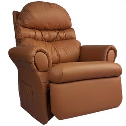 Poltrona do Papai Reclinavel Atlas Corino Conforto Caramelo Sala Quarto - Arkell - 1