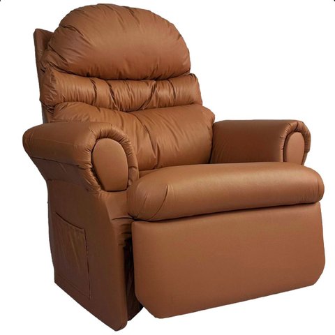Poltrona do Papai Reclinavel Atlas Corino Conforto Caramelo Sala Quarto - Arkell