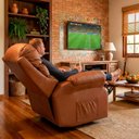 Ver imagem 4 de Poltrona do Papai Reclinavel Atlas Corino Conforto Caramelo Sala Quarto - Arkell