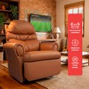 Ver imagem 3 de Poltrona do Papai Reclinavel Atlas Corino Conforto Caramelo Sala Quarto - Arkell