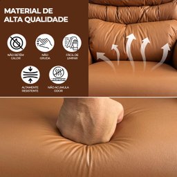 Poltrona do Papai Reclinavel Atlas Corino Conforto Caramelo Sala Quarto - Arkell - 7