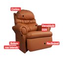 Ver imagem 6 de Poltrona do Papai Reclinavel Atlas Corino Conforto Caramelo Sala Quarto - Arkell