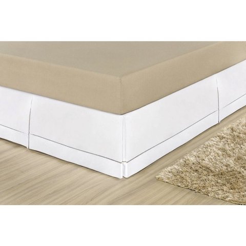 Saia Para Cama Box Casal 01 Peça - Branco