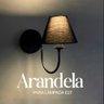 Arandela Luminária de Parede Curvada Preto para Quarto, Corredor, Sala com Cúpula Preta - 3