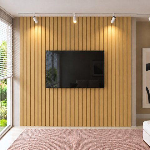 Painel para TV até 115 Polegadas de MDF 270cm x 280cm Castanho