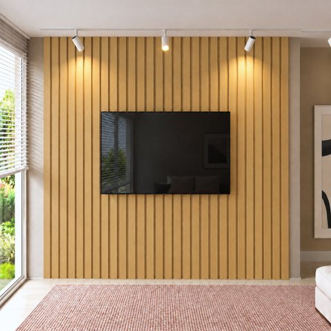 Painel para TV até 115 Polegadas de MDF 270cm x 280cm Castanho