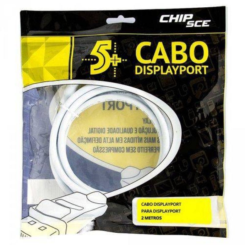 Cabo Displayport x Displayport - 2 Metros - Chipsce 5+ - 2