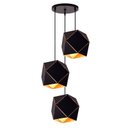 Ver imagem 1 de Lustre/Pendente Alumínio RPX Faces Preto 3 Lâmpada Design Moderno Industrial Quarto Sala