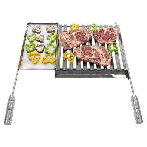 Grelha Parrilla Inox Chapa Auxiliar Coletor de Gordura