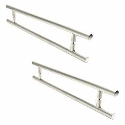 Puxador para portas duplo kit 2 pares escovado 80 cm Stillo - 3