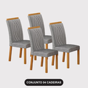 Ver imagem 3 de Conjunto 4 Cadeiras para Sala de Jantar Doha - Leifer:Linho Cinza