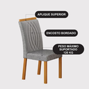 Ver imagem 5 de Conjunto 4 Cadeiras para Sala de Jantar Doha - Leifer:Linho Cinza