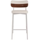 Ver imagem 7 de Kit 04 Banquetas Alta Bar Cozinha Sala de Jantar Aço Branco Kaira C01 Linho Palha Courino Whisky - L