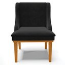 Ver imagem 7 de Cadeira Decorativa Sala de Jantar Base Fixa de Madeira Firenze Suede Preto/Castanho G19 - Gran Belo