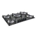 Ver imagem 2 de Cooktop Chamalar Bivolt Premium 5 Bocas Tripla Chama Gás Vidro Temperado Preto Mesclado