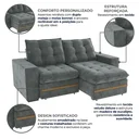 Ver imagem 4 de Sofá Retrátil e Reclinável 2 Lugares Vitto 230cm em Veludo Titânio