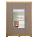 Ver imagem 7 de Guarda Roupa Solteiro 154cm 4 Portas Espelho Brasid Mel/cacao C01 - Mpozenato