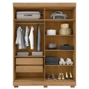 Ver imagem 4 de Guarda Roupa Solteiro 154cm 4 Portas Espelho Brasid Mel/cacao C01 - Mpozenato