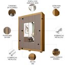 Ver imagem 2 de Guarda Roupa Solteiro 154cm 4 Portas Espelho Brasid Mel/cacao C01 - Mpozenato