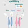 Kit Talheres Flexíveis Infantil 6m+ Colher e Garfo Bebê Treinamento Menina Rosa Adoleta Bebê - 2