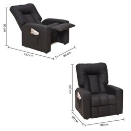 Poltrona do Papai Reclinável Pallas com 3 Posições - Preto - 4