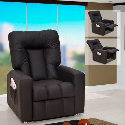 Poltrona do Papai Reclinável Pallas com 3 Posições - Preto