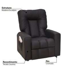 Poltrona do Papai Reclinável Pallas com 3 Posições - Preto - 2