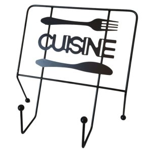 Porta Toalhas de Cozinha Gourmet Aramado Preto com 2 Ganchos