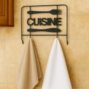 Ver imagem 2 de Porta Toalhas de Cozinha Gourmet Aramado Preto com 2 Ganchos