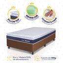 Ver imagem 3 de Conjunto Box Marrom Durban Azul Espuma D28 Solteiro 96x203x57 - King House