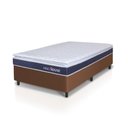 Ver mais imagens de Conjunto Box Marrom Durban Azul Espuma D28 Solteiro 96x203x57 - King House
