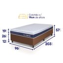 Ver imagem 2 de Conjunto Box Marrom Durban Azul Espuma D28 Solteiro 96x203x57 - King House