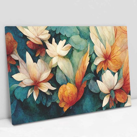 Quadro Decorativo em Canvas Primavera - Moldura Madeira - 120 x 80cm