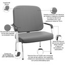 Ver imagem 2 de Cadeira de Escritório Recepção com Braço Fixa Cromada Magno P03 Vinil Cinza - Lyam Decor