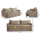 Ver imagem 3 de Sofá sem Caixa Retrátil e Reclinável 1,65m com Molas Maira Suede Cappuccino Rover & Beato