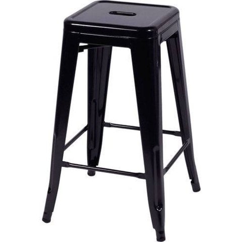Banqueta Retrô Alta Preto Ór Design