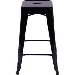 Banqueta Retrô Alta Preto Ór Design - 2