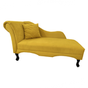 Ver imagem 3 de Recamier Divã Estofado Direito de Quem Senta Olivia Corano Amarelo - Incasa Decor