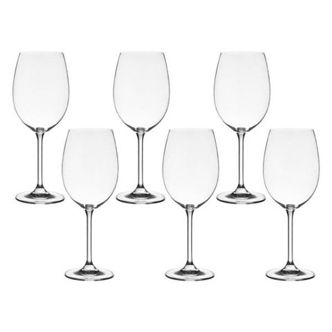 Jogo De 6 Taças Para Vinho Tinto 450 Ml Cristal Ecológico Gastro