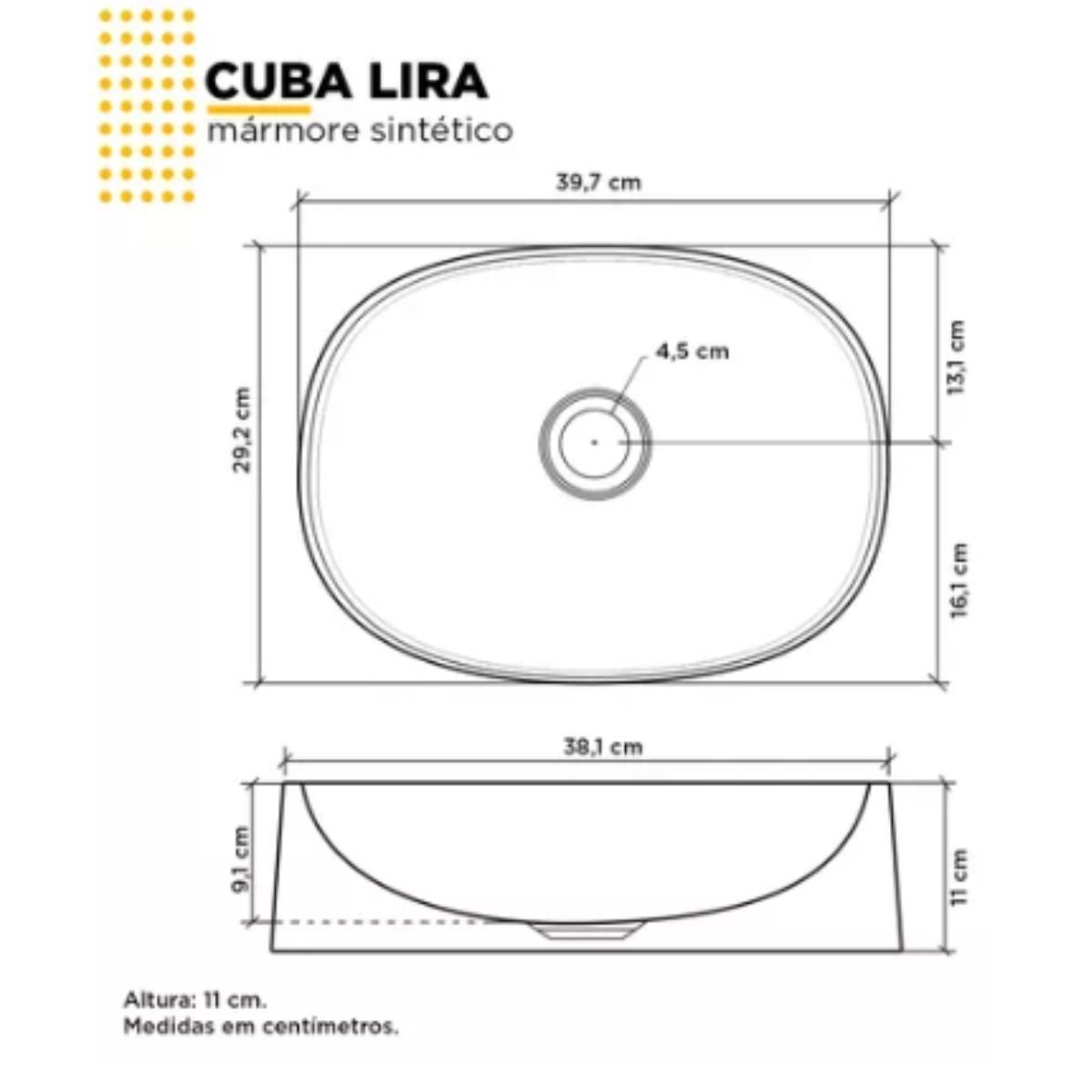 Cuba para Banheiro de Apoio Lira Branca Cozimax - 3