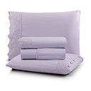 Ver imagem 1 de Jogo Cama Solteiro Cherry Bordado Inglês 3pç 100% Poliéster - Lilas