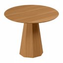 Ver imagem 2 de Mesa de Jantar 4 Lugares Redonda 100cm Base Cone Tampo MDF Erimon N01 Ypê - Lyam Decor