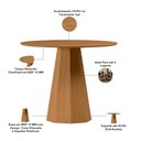 Ver imagem 4 de Mesa de Jantar 4 Lugares Redonda 100cm Base Cone Tampo MDF Erimon N01 Ypê - Lyam Decor