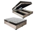 Ver imagem 1 de Cama Box Queen Colchão Mola Ensacada Belos Sonhos + Box Sintético 67x158x198 Bege