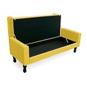 Ver imagem 4 de Kit Cabeceira Geovana + Calçadeira Baú Felix Queen Size 160cm Suede - Ecotec Decor:Amarelo