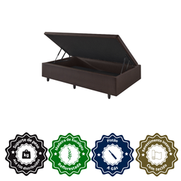 Cama Box com Baú Solteiro com Baú 88x188x42 com Courino Linho - 5